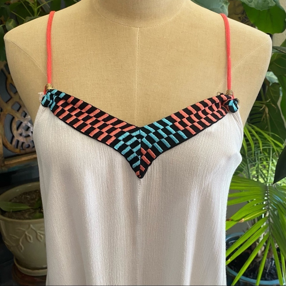 Revolve White Pom Pom trim slip dress - Picture 8 of 13